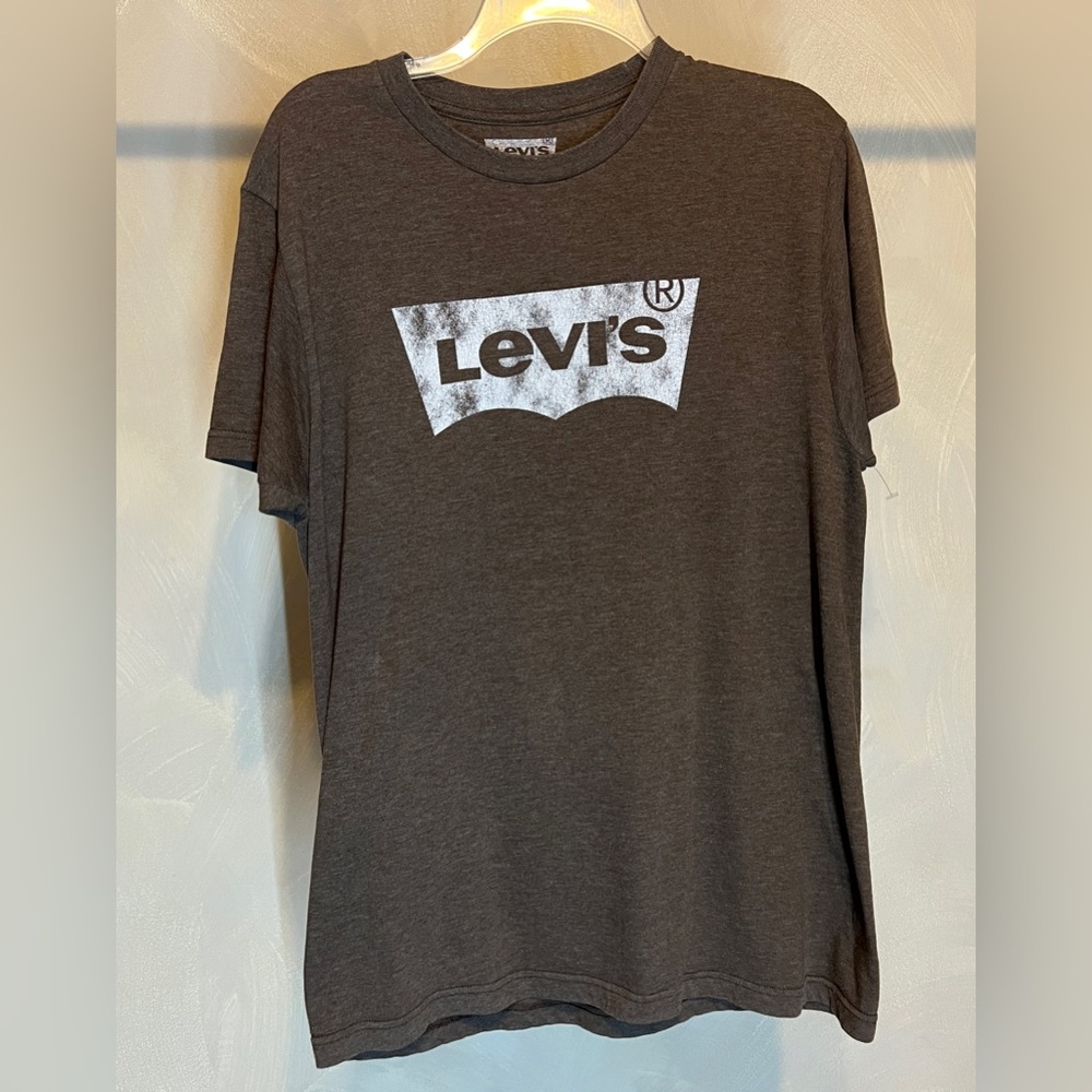 Levi's Men’s short sleeve Classic logo Spell-out Brown Graphic Tee Shirt|Size:M